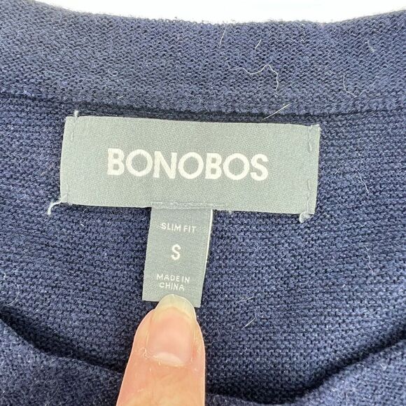Bonobos Blue Slim Fit Linen Blend Sweater Size Small - Picture 2 of 3